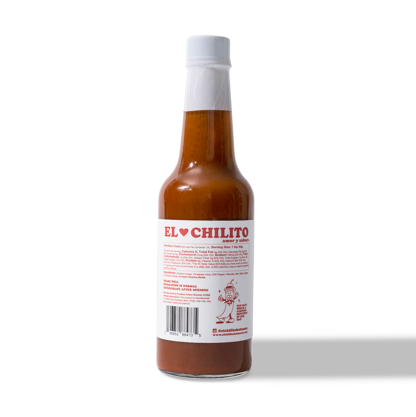 El Chilito Hot Sauce 10 oz. Bottle